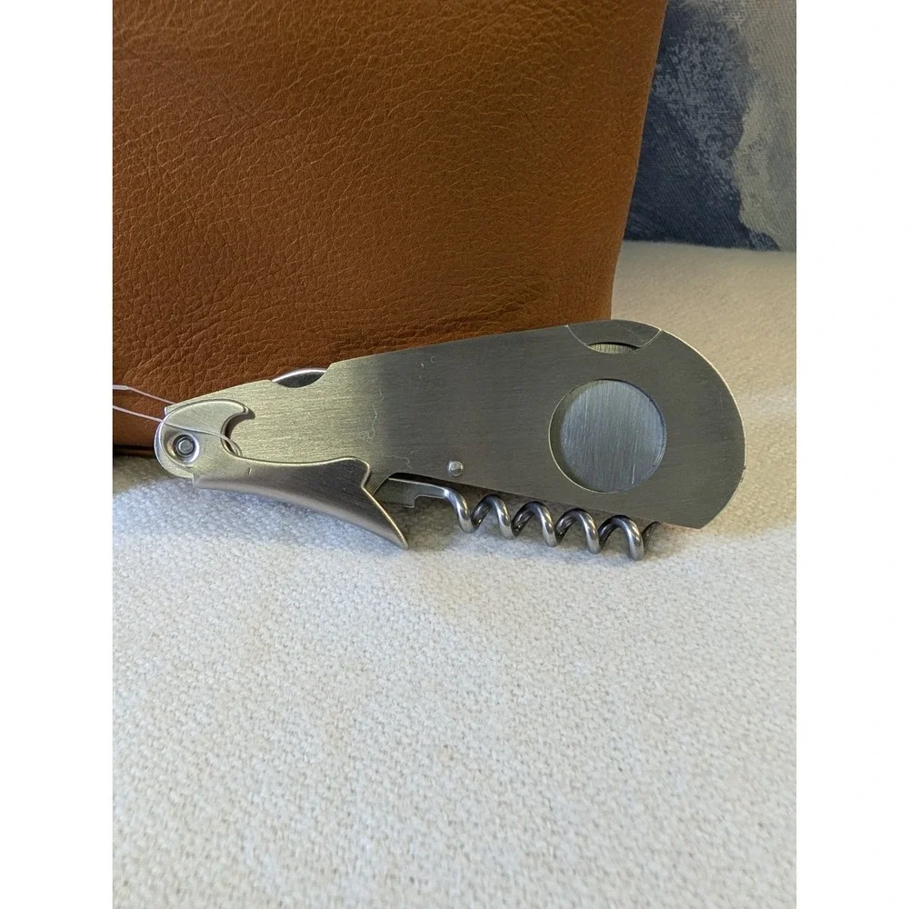 TICA Honey Leather With Duck Embossed Double Wine Travel Golf Bottle Bag